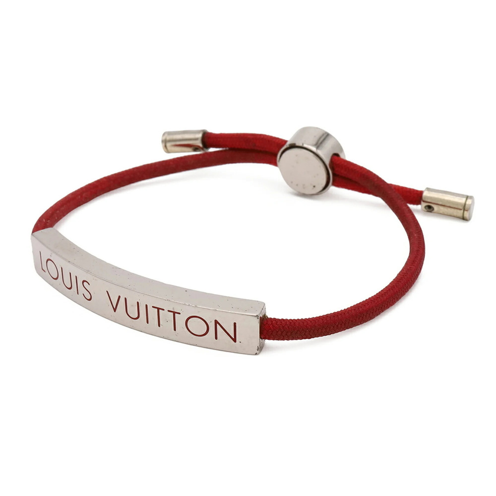 LOUIS VUITTON Louis Vuitton Bracelet LV Space Plate Metal Rouge Red M67418